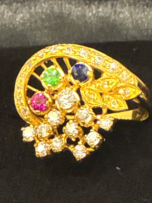 Gemstone Ring 22K Gold 8.5Size , Weight: 5.5g SKU:RW083