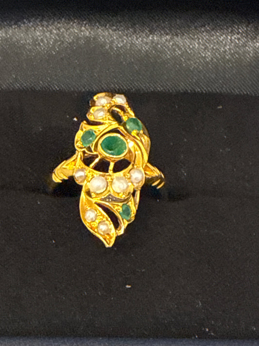 Gemstone Ring 22K Gold 6Size , Weight: 3.8g SKU:RW077