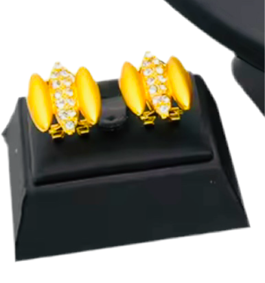 1 Gram 24k Gold Plated Sterling Silver Modern Set 3825