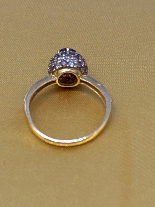 Elegant Designer Inspired Ring with a Modern Twist with 1.15 CT Ruby, 1.0 CT Spinel in 22K Gold Size 10.75, 4.5g  SKU: R0202W