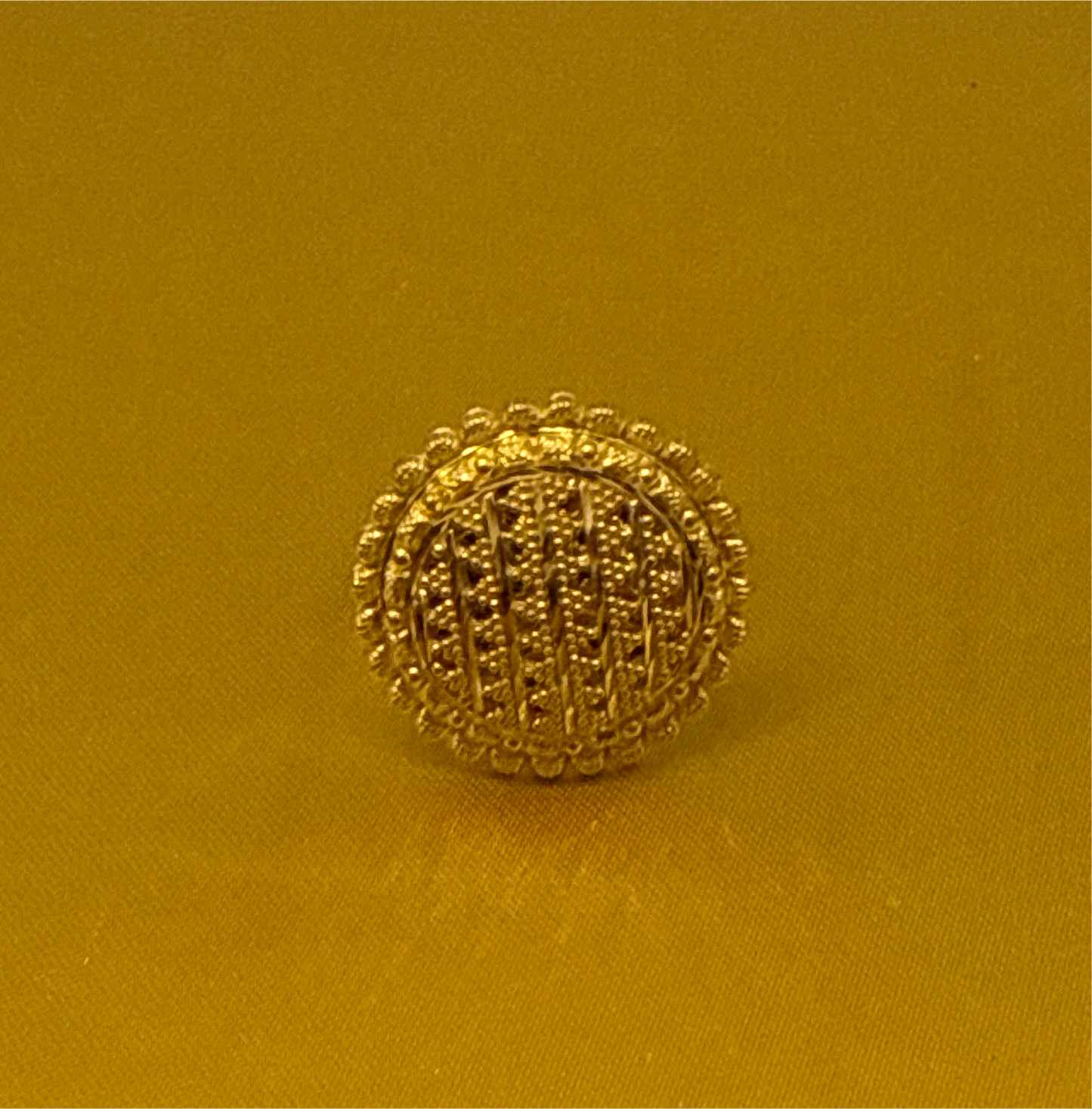 Must Have Contemporary Traditional, Open Gallery, Round Index or Second Finger ring for Wedding or Party 22K Gold Size adjustable 5-12, 6.6g  SKU: R0203W