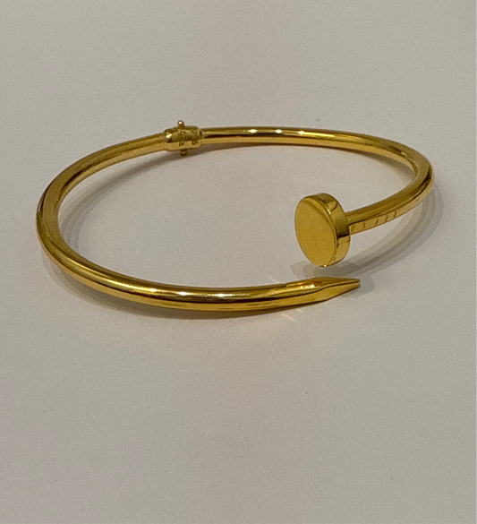 Designer Inspired by JUSTE UN CLOU BRACELET but only Better. Timeless Piece in 22K Yellow Gold Easy on Size 2.7 - 12.3g SKU:BR0042BB.