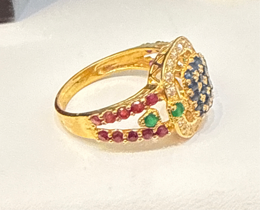 Gemstone Ring 22K Gold Size7.5 , Weight: 4.8g SKU:RW0101