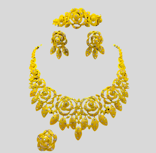 1 Gram 24k Gold Plated Sterling Silver Modern Set 38292
