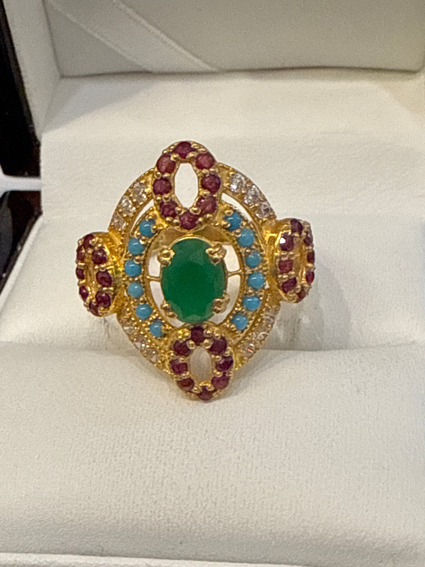 Gemstone Ring 22K Gold Size8, Weight: 4.9g SKU:RW098