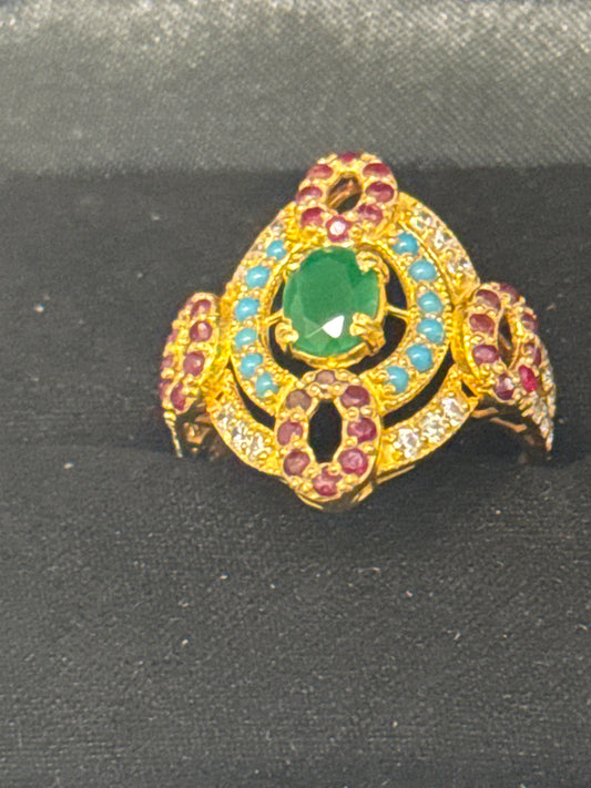 Gemstone Ring 22K Gold Size8, Weight: 4.9g SKU:RW098