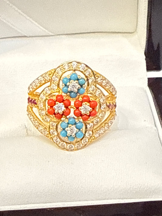 Gemstone Ring 22K Gold 6.5Size , Weight: 5.3g SKU:RW079
