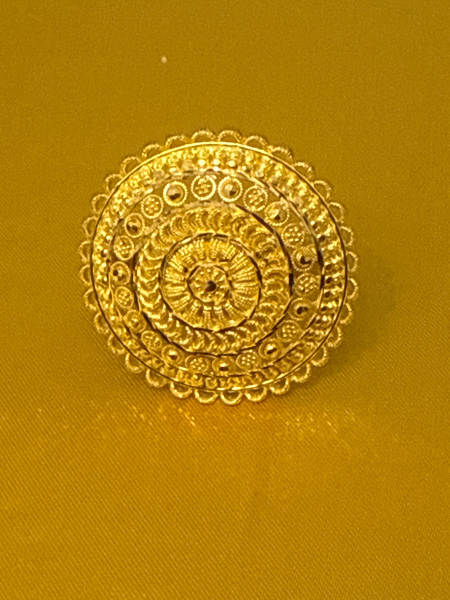 Must Have Contemporary Traditional, Open Gallery, Round Index or Second Finger ring for Wedding or Party 22K Gold Size adjustable 5-12, 9.1g  SKU: R0185W