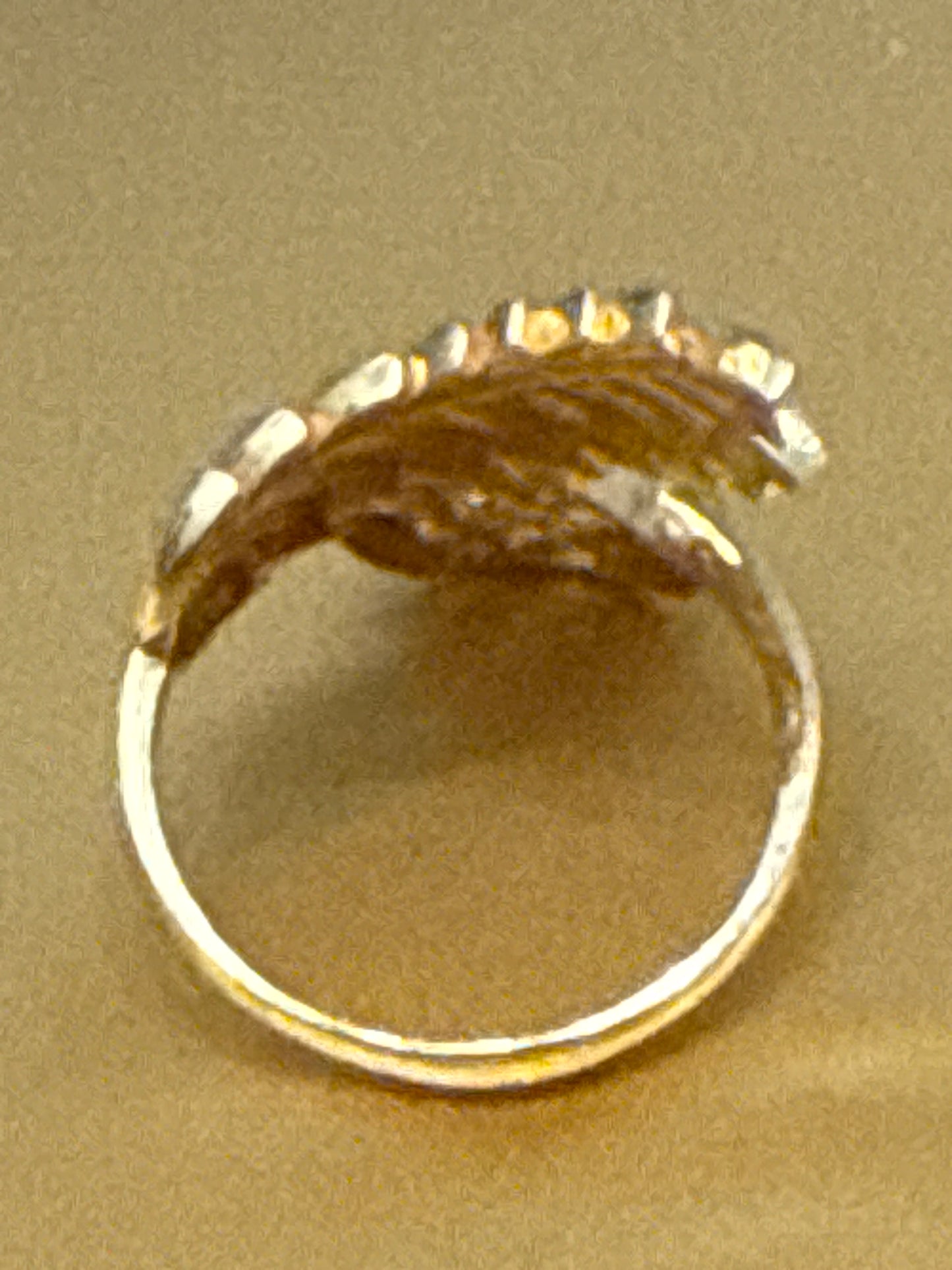 Must Have Contemporary Design a with Modern Twist Light Weight Index or Second Finger ring for Wedding or Party 22K Gold Size adjustable 9.6, 6.0g  SKU: R01960W