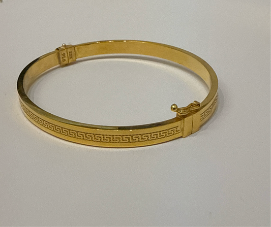 ORO Designer Inspired Greek Key BRACELET Truly a Timeless Piece in 22K Yellow Gold Easy on - 10.0g SKU:BR0044BB.