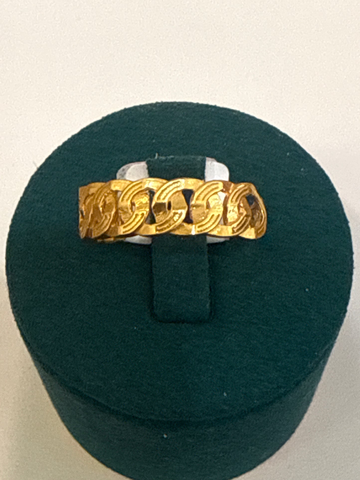 Unisex 3D Custom Chain Design Ring 22K Gold Size 6.5 Weight:3.6g  SKU: R0167U