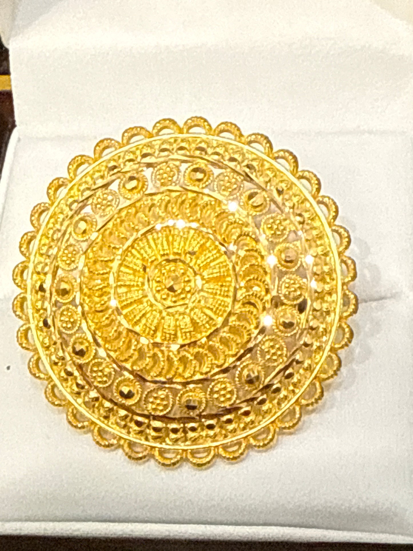 Must Have Contemporary Traditional, Open Gallery, Round Index or Second Finger ring for Wedding or Party 22K Gold Size adjustable 5-12, 9.1g  SKU: R0185W