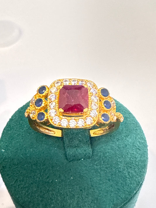 Gemstone Ring 22K Gold 10Size , Weight: 4.6g SKU:RW0103