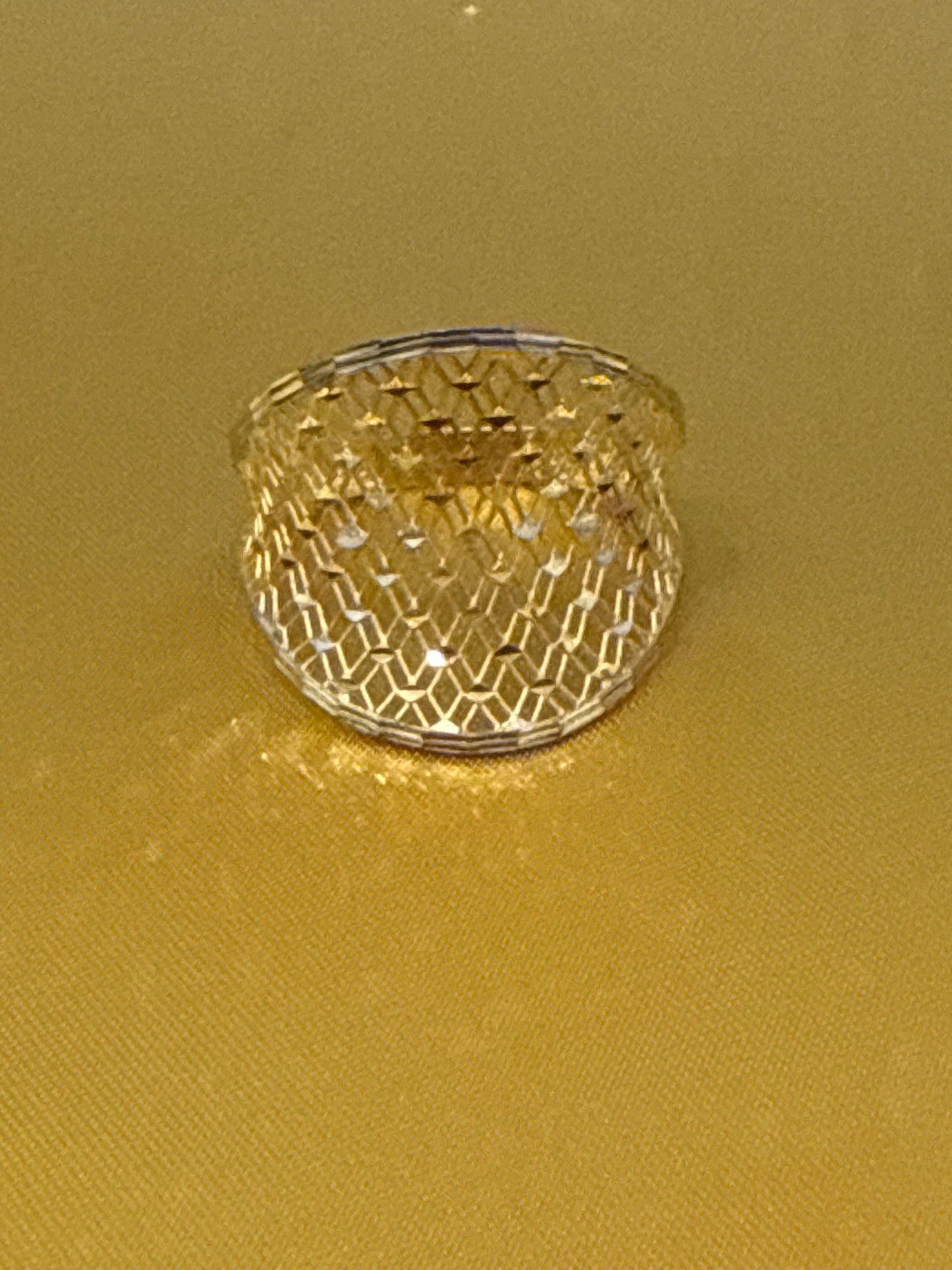 Must Have Contemporary Design a with Modern take with Light Weight Band Open Gallery Index or Second Finger ring for Wedding or Party Rhodium Plated 22K Gold Size 9.5, 2.8g  SKU: R0249W