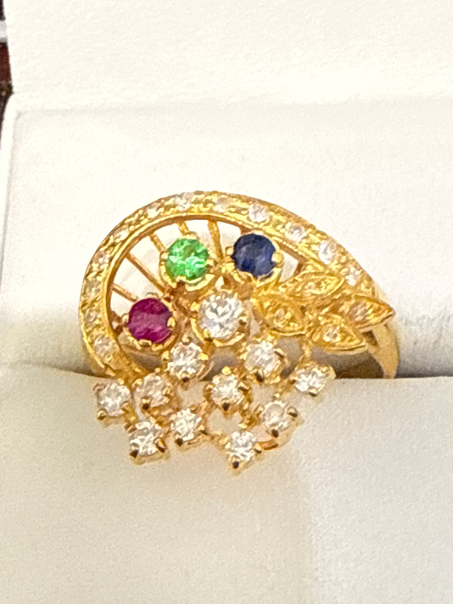 Gemstone Ring 22K Gold 8.5Size , Weight: 5.5g SKU:RW083