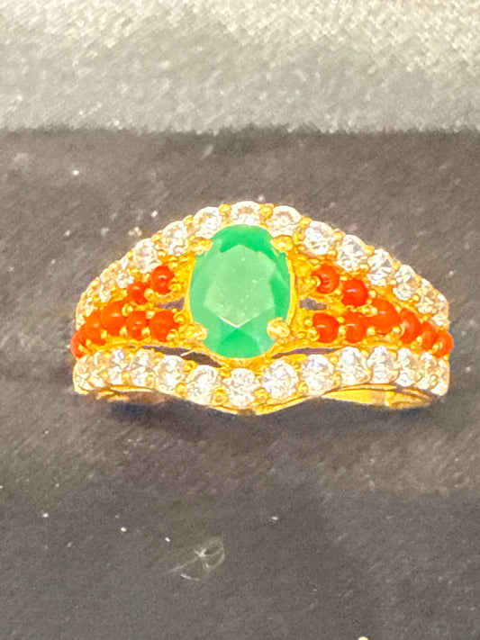 Gemstone Ring 22K Gold 9Size , Weight: 4.4g SKU:RW086