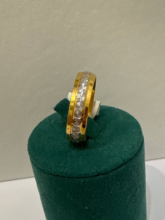 Wedding Band with Rhodium Polish 22K Gold Size 11.5, 7.1g  SKU: R0216M