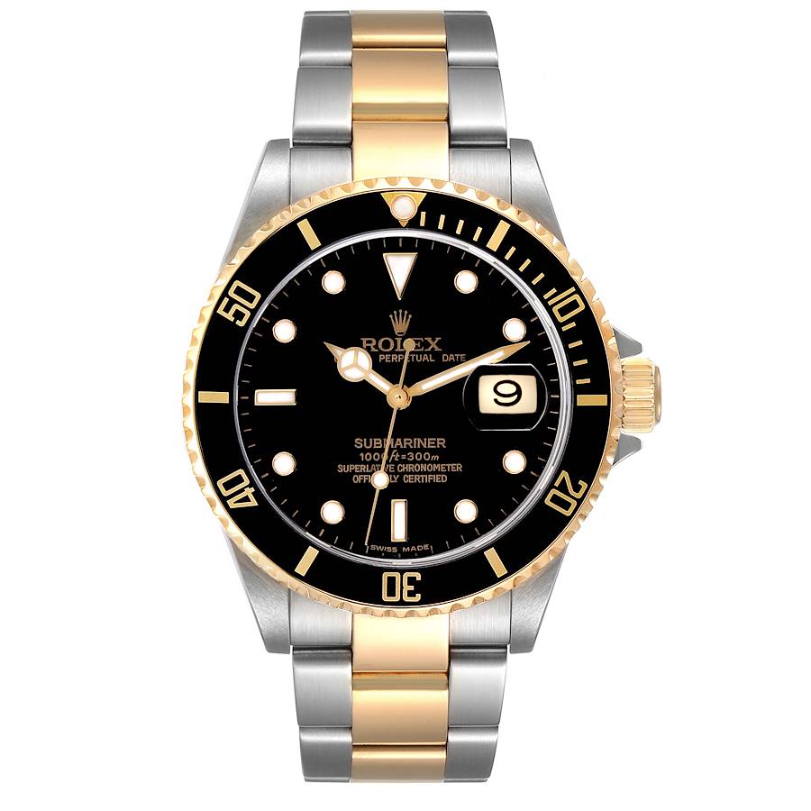 Men's Rolex 40mm Submariner Oyster Perpetual Date Steel Watch with Black Dial and Black Bezel. (Pre-Owned Excellent Condition) with Box