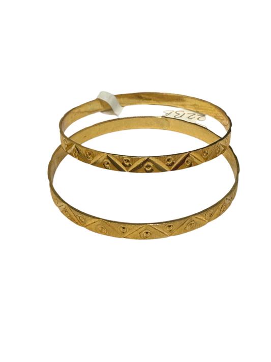 Custom Design 22K Gold Bangle for the Baby - 12.2g SKU: BR047-6