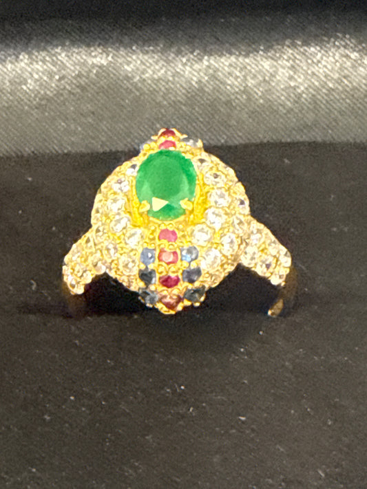 Gemstone Ring 22K Gold Size8.5, Weight: 4.5g SKU:RW093