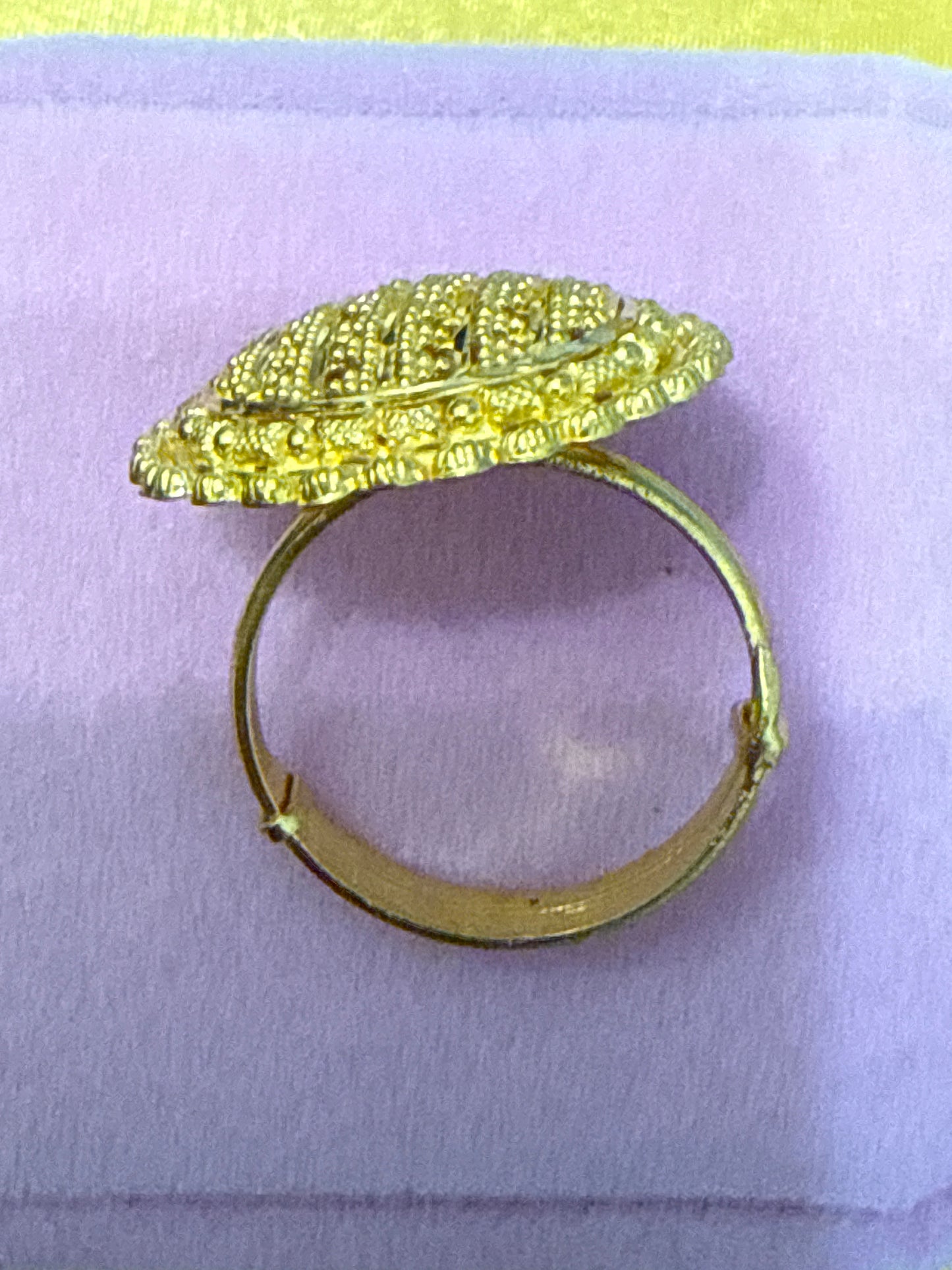 Must Have Contemporary Traditional, Open Gallery, Round Index or Second Finger ring for Wedding or Party 22K Gold Size adjustable 5-12, 6.6g  SKU: R0203W