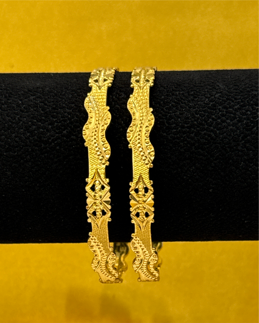 22K Gold Handmade 2 Bangles set 45.2g Size 2.8 SKU: BA004S