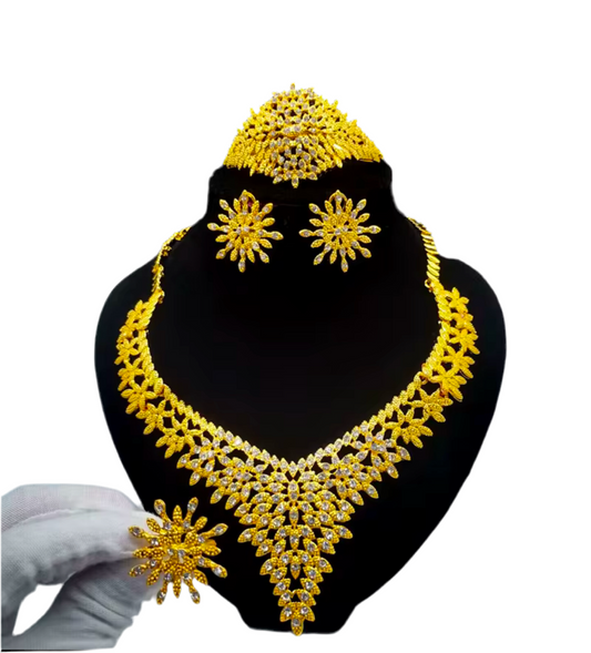 1 Gram 24k Gold Plated Sterling Silver Modern Set 3826