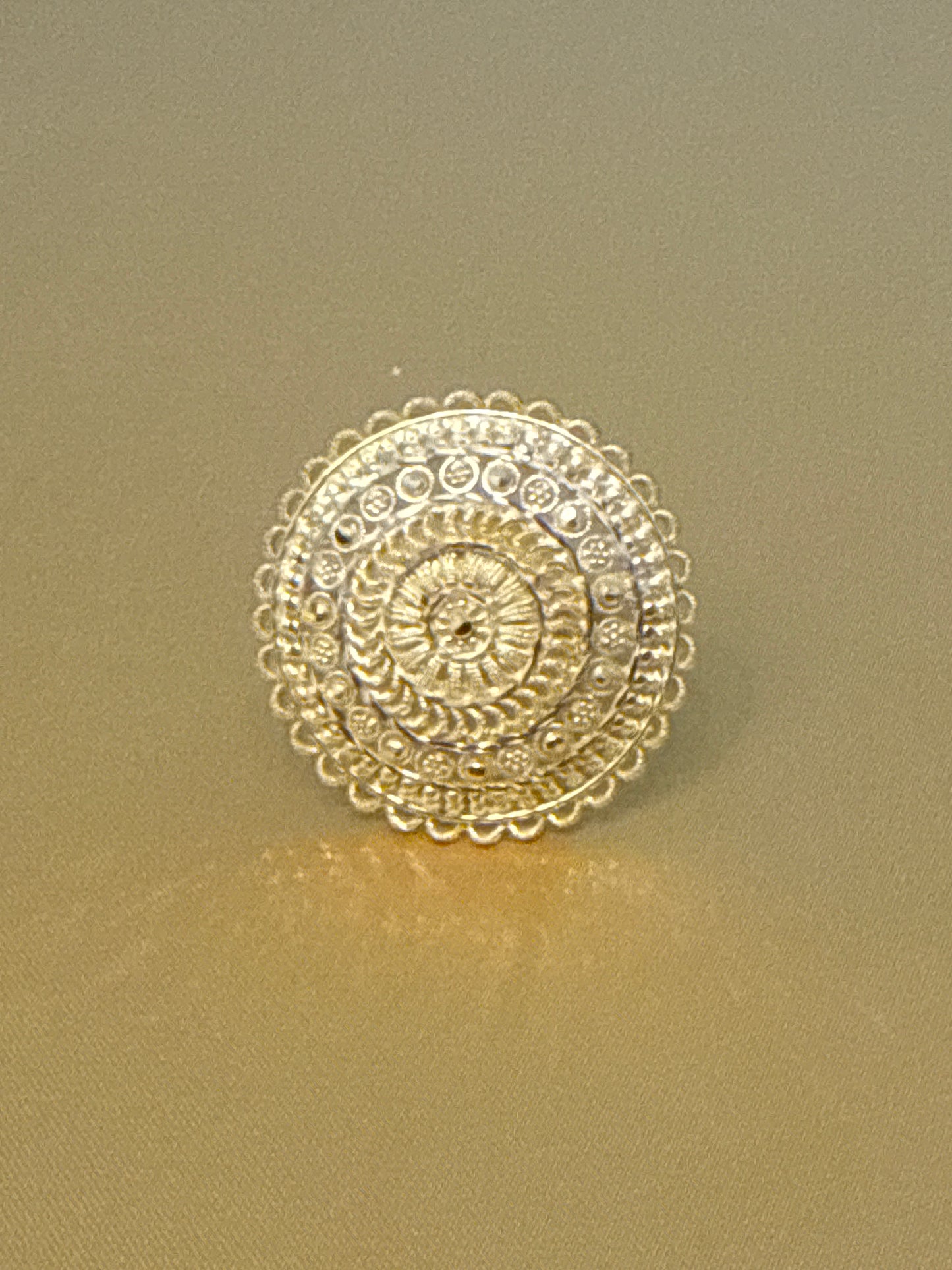 Must Have Contemporary Traditional, Open Gallery, Round Index or Second Finger ring for Wedding or Party 22K Gold Size adjustable 5-12, 9.1g  SKU: R0185W