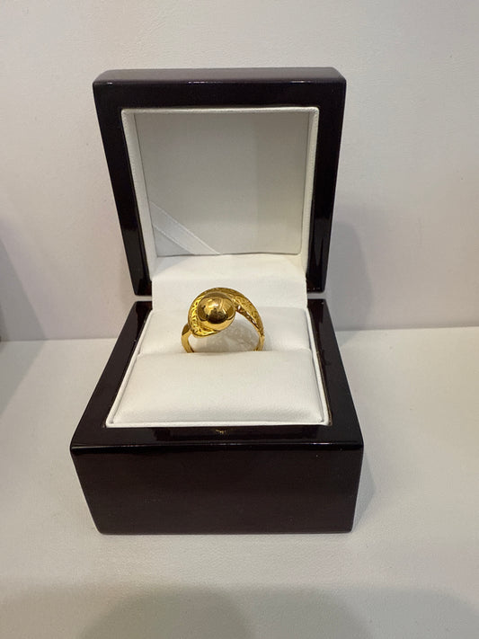 Women’s Ring for Italian Dubai Morden Style Wedding or Casual 22K Gold Size 8, Weight: 3.3g,  SKU:R181W429