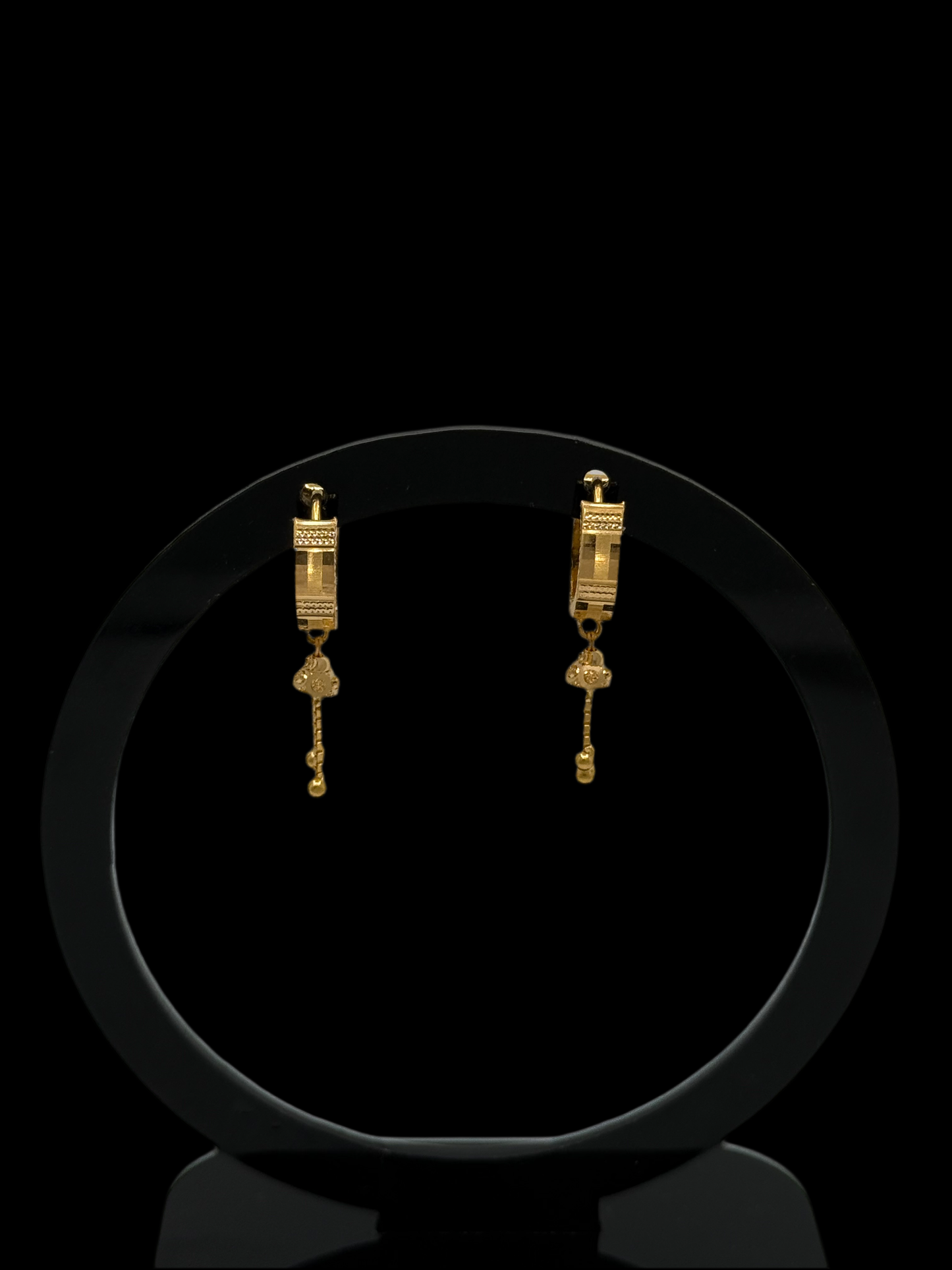 22K Gold earrings small fancy laser cut for youth and adults