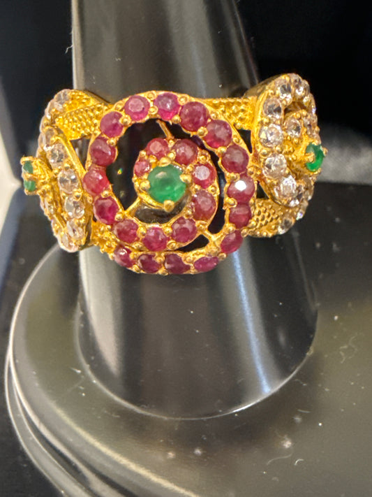 Gemstone Ring 22K Gold Size7.5, Weight: 4.6g SKU:RW091