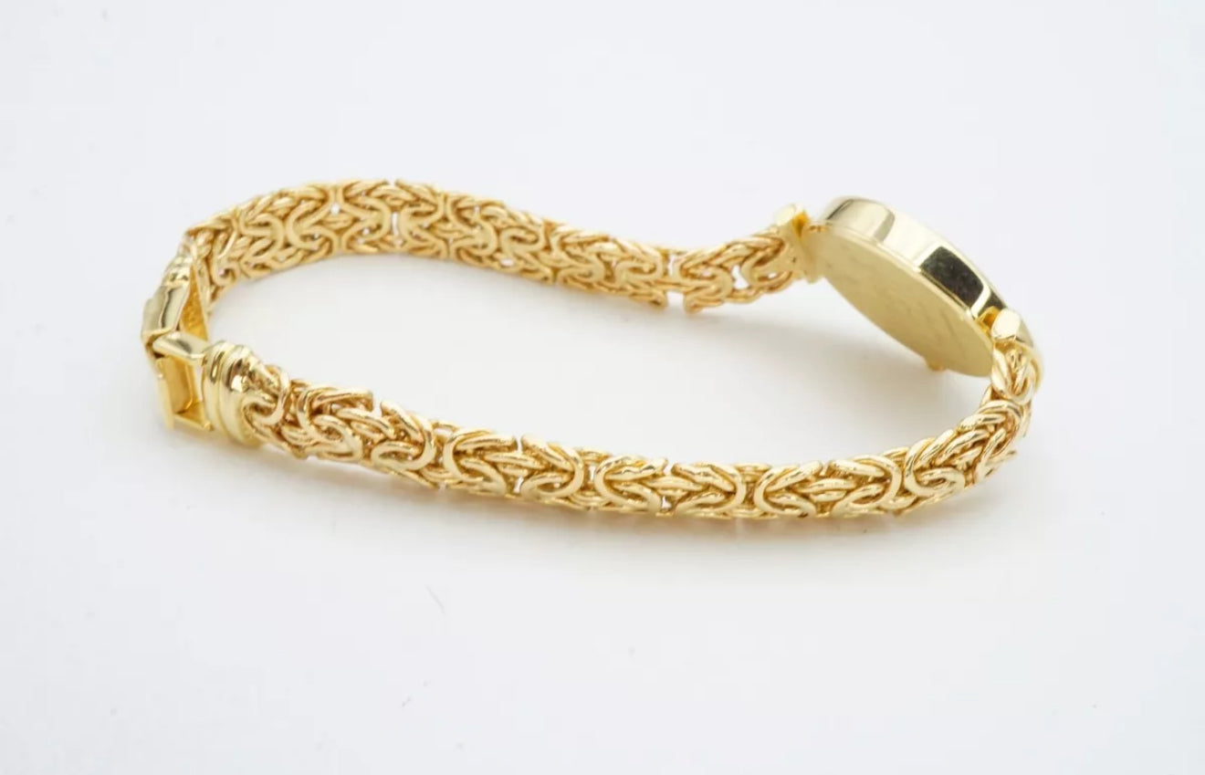 Domed Polished Byzantine Quartz Watch Solid 14K Yellow Gold Retails: $4665
