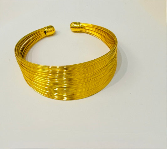 1 Gram 24k Gold Plated Sterling Silver Modern Bracelet