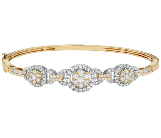 1.98 CT. T.W. Round Cut Diamond Cuff Bracelet in 14K Gold