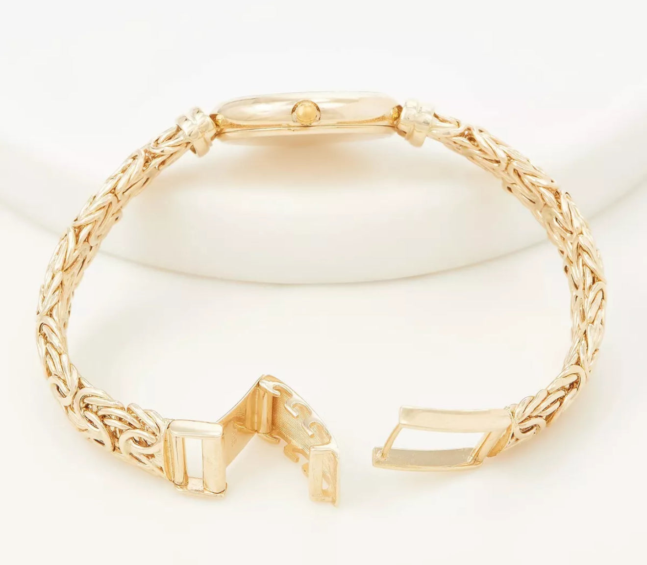 Domed Polished Byzantine Quartz Watch Solid 14K Yellow Gold Retails: $4665