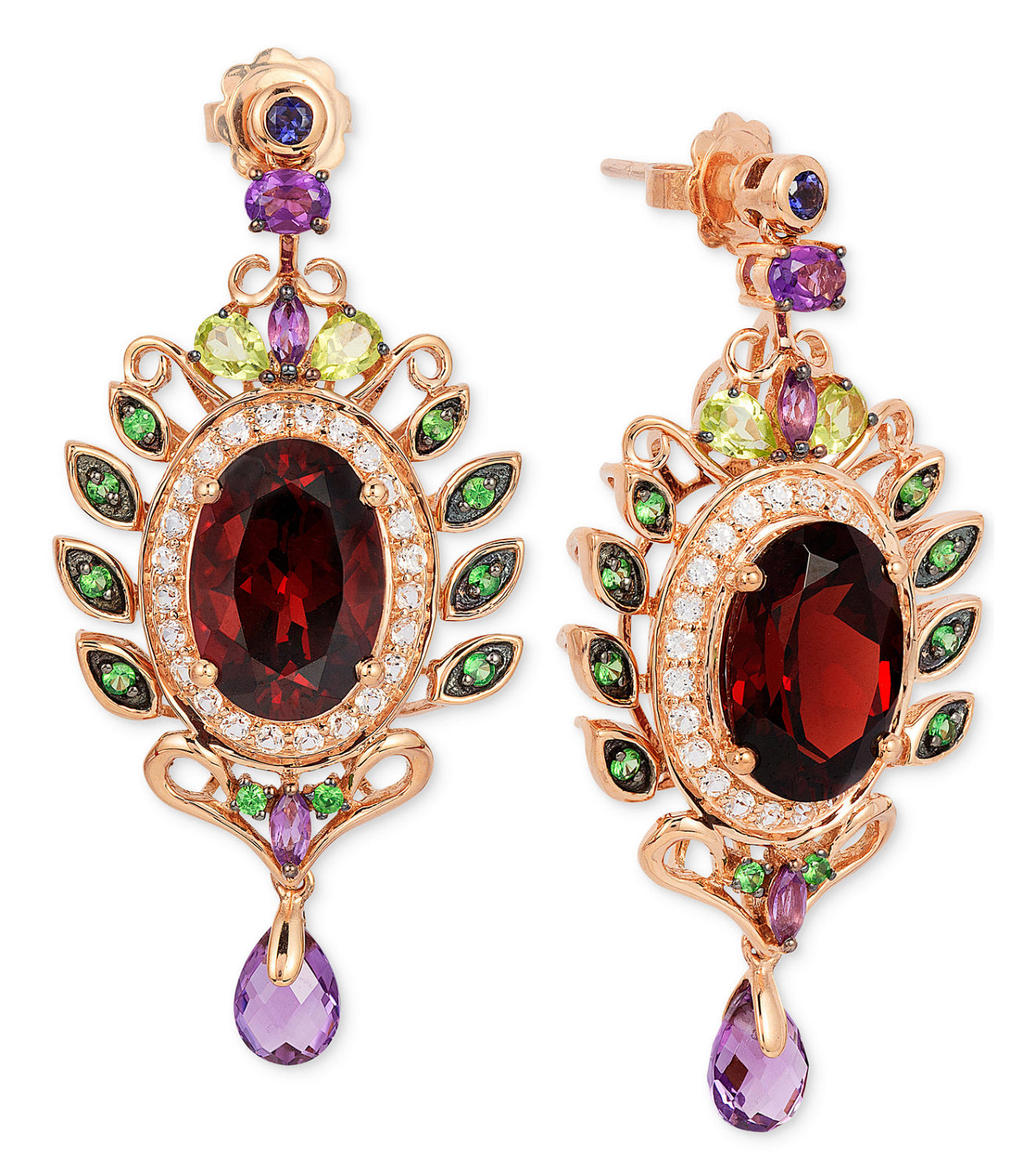 Le Vian Crazy Collection Garnet Multi Stone Earrings In 14k Rose Gold (Levian)