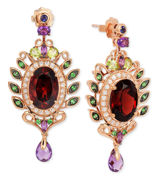 Le Vian Crazy Collection Garnet Multi Stone Earrings In 14k Rose Gold (Levian)