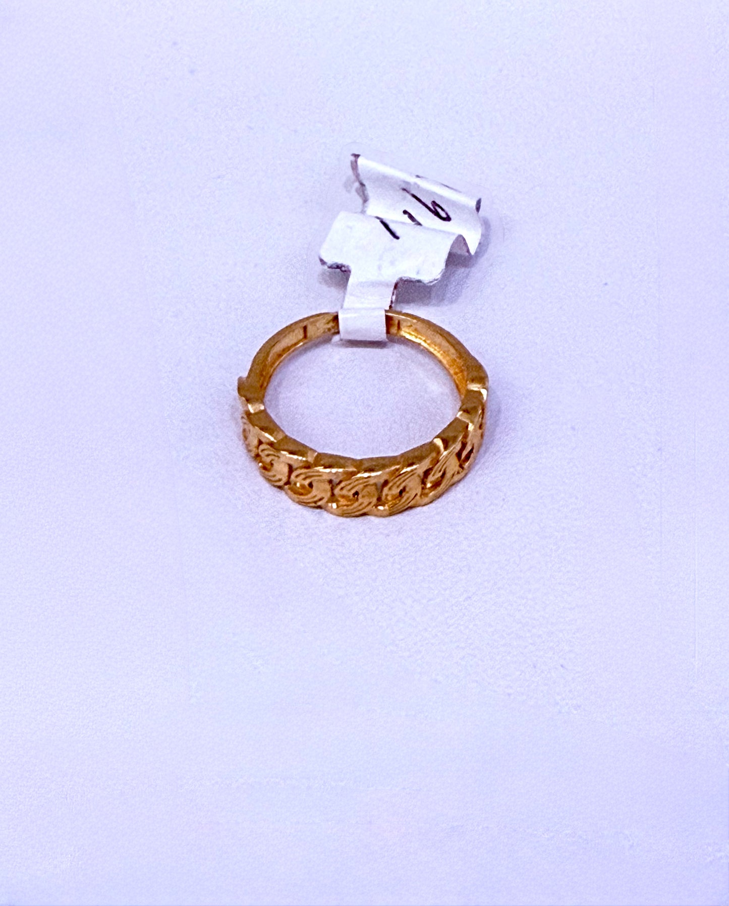 Unisex 3D Custom Chain Design Ring 22K Gold Size 6.5 Weight:3.6g  SKU: R0167U