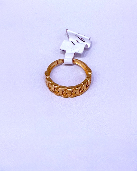 Unisex 3D Custom Chain Design Ring 22K Gold Size 6.5 Weight:3.6g  SKU: R0167U