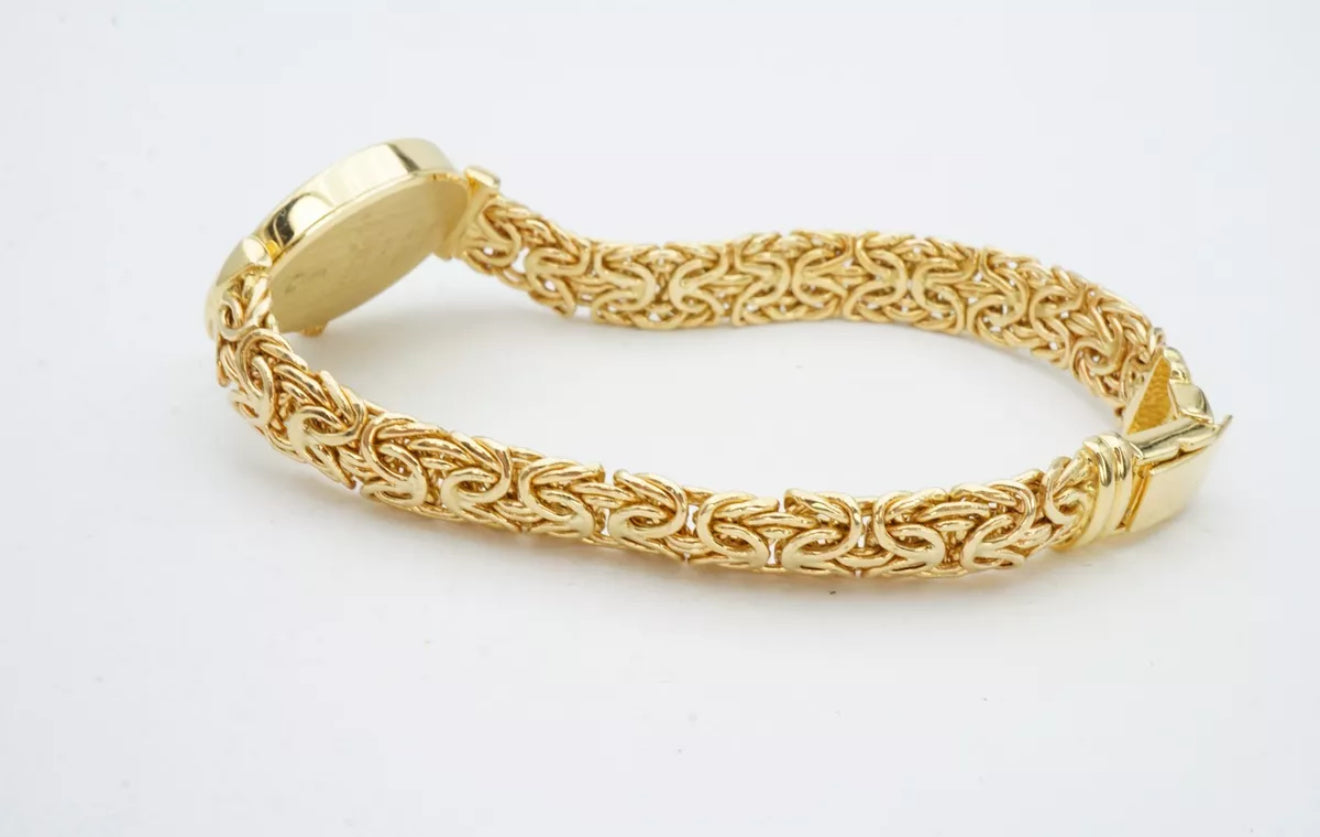 Domed Polished Byzantine Quartz Watch Solid 14K Yellow Gold Retails: $4665