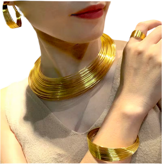 1 Gram 24k Gold Plated Sterling Silver Modern Necklace