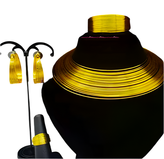 1 Gram 24k Gold Plated Sterling Silver Modern Set 3824