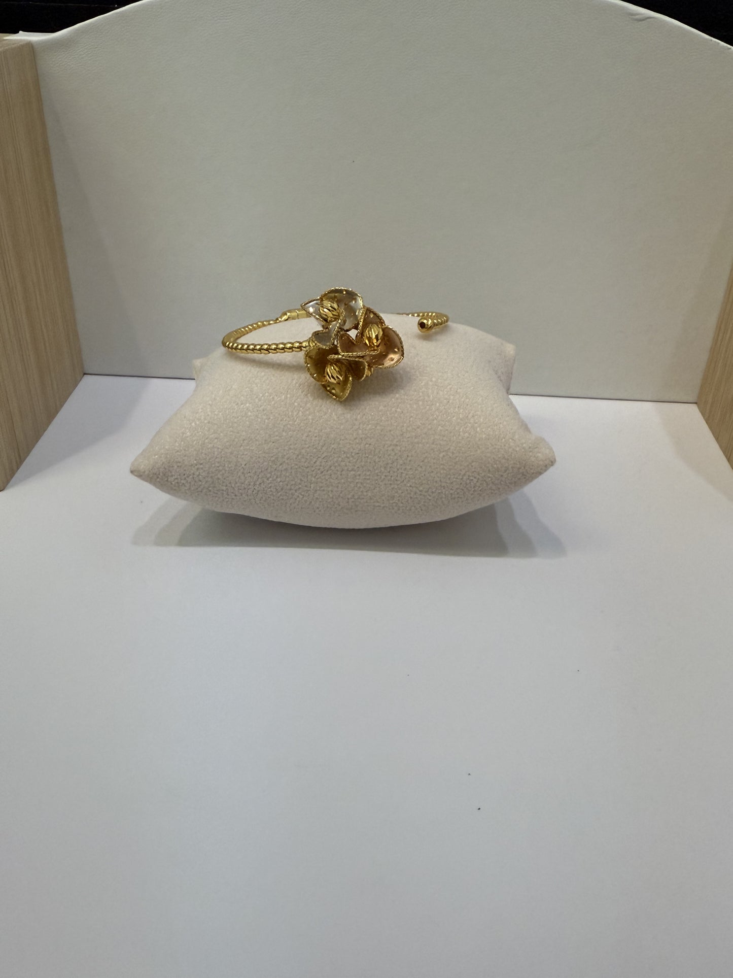 22K Gold Tri Color Handmade Adjustable Bracelet 13g SKU: BR054