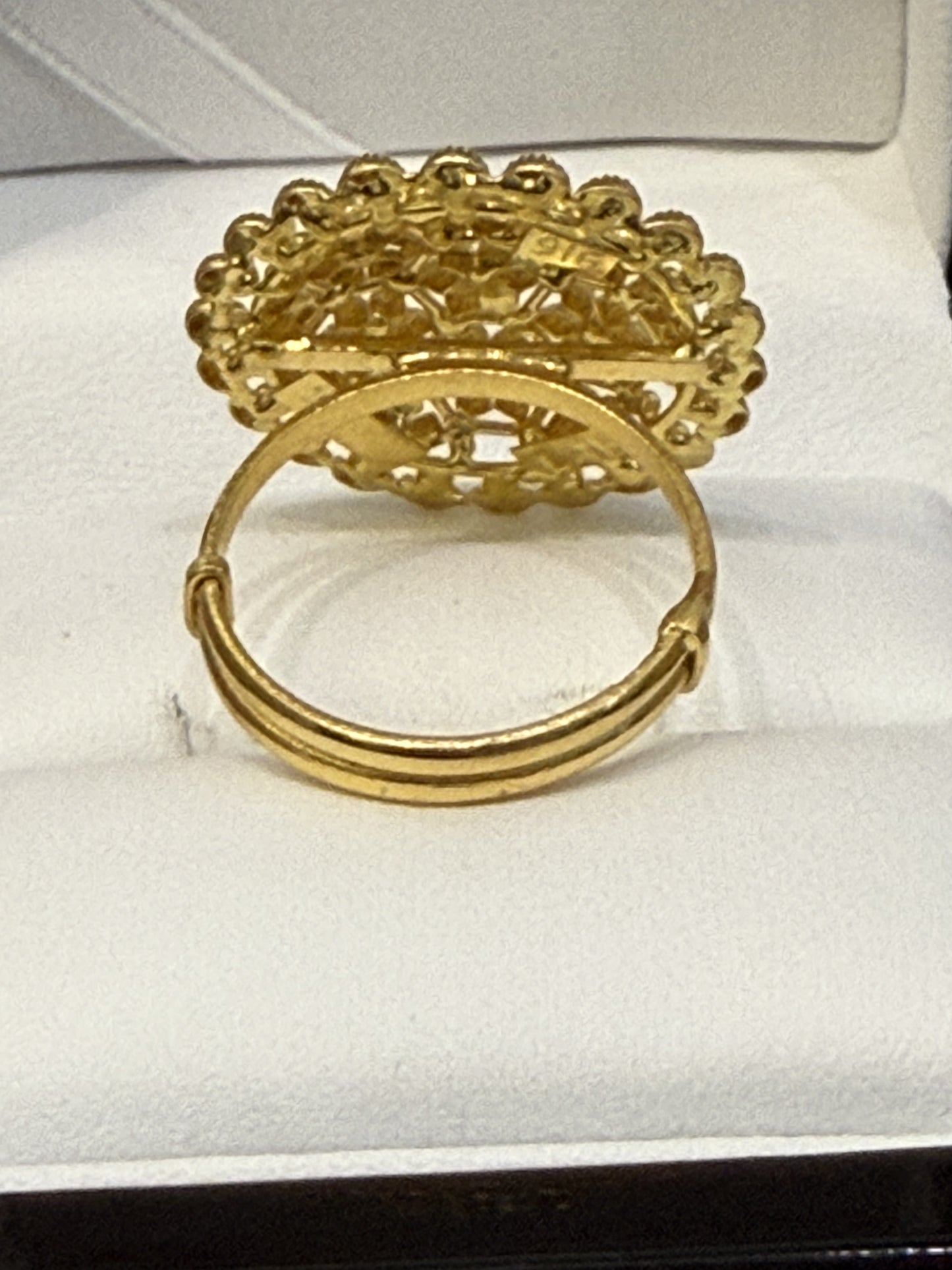 Women’s Bursting Stars Ring for Wedding or Casual 22K Gold Size Adjustable 5-12, Weight: 6.2g,  SKU:R163W